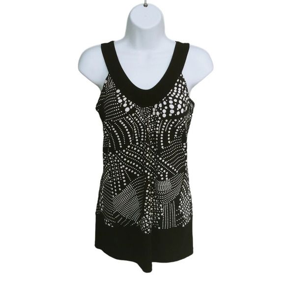 Black and White Random Polka Dot Sleeveless halter-like top S - Picture 1 of 7
